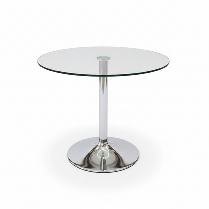 Vtg. MCM Glass/Chrome Round Table