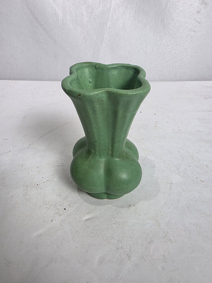 Vtg. Matte Green Bud Vase