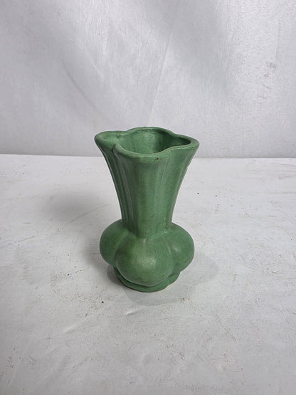 Vtg. Matte Green Bud Vase