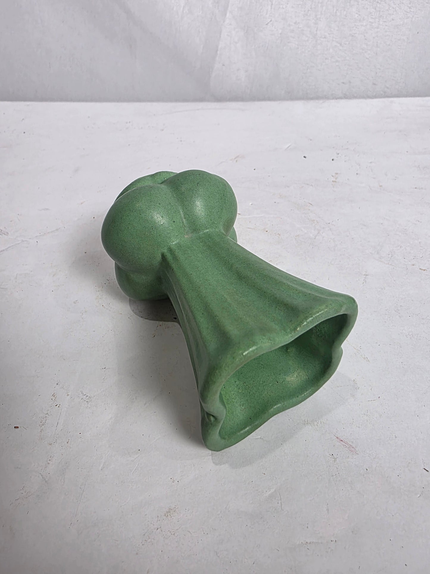Vtg. Matte Green Bud Vase