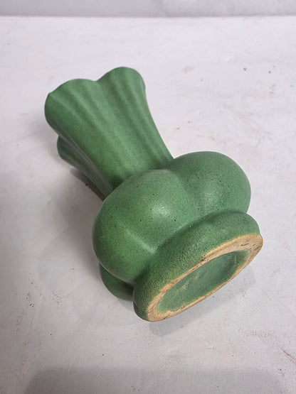 Vtg. Matte Green Bud Vase