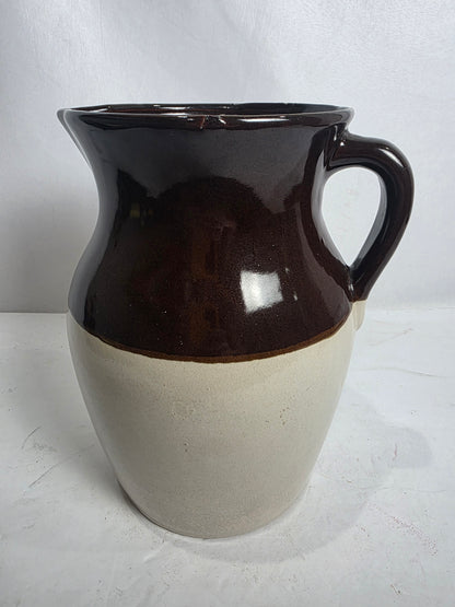 Vtg. Large Brown/Cream Pitcher