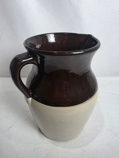 Vtg. Large Brown/Cream Pitcher