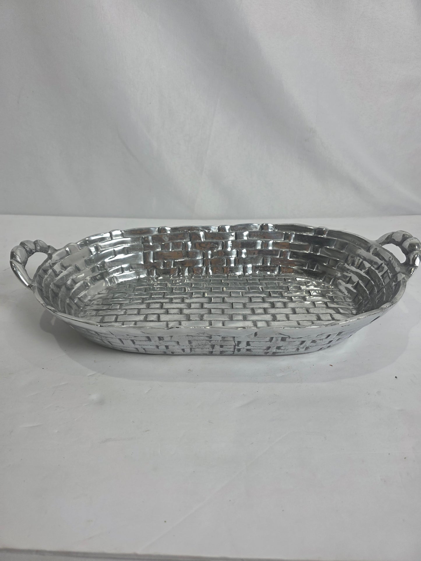 Vtg. Metal Basket Serving Tray