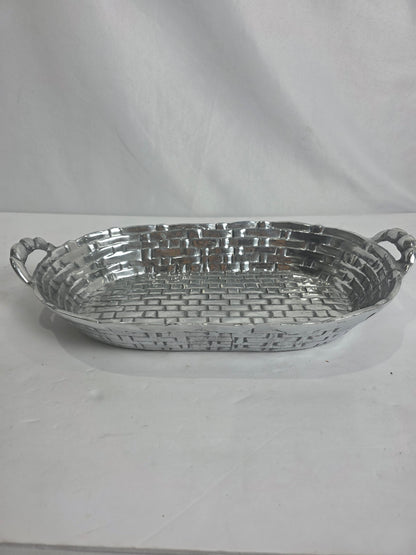 Vtg. Metal Basket Serving Tray