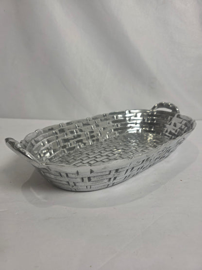 Vtg. Metal Basket Serving Tray
