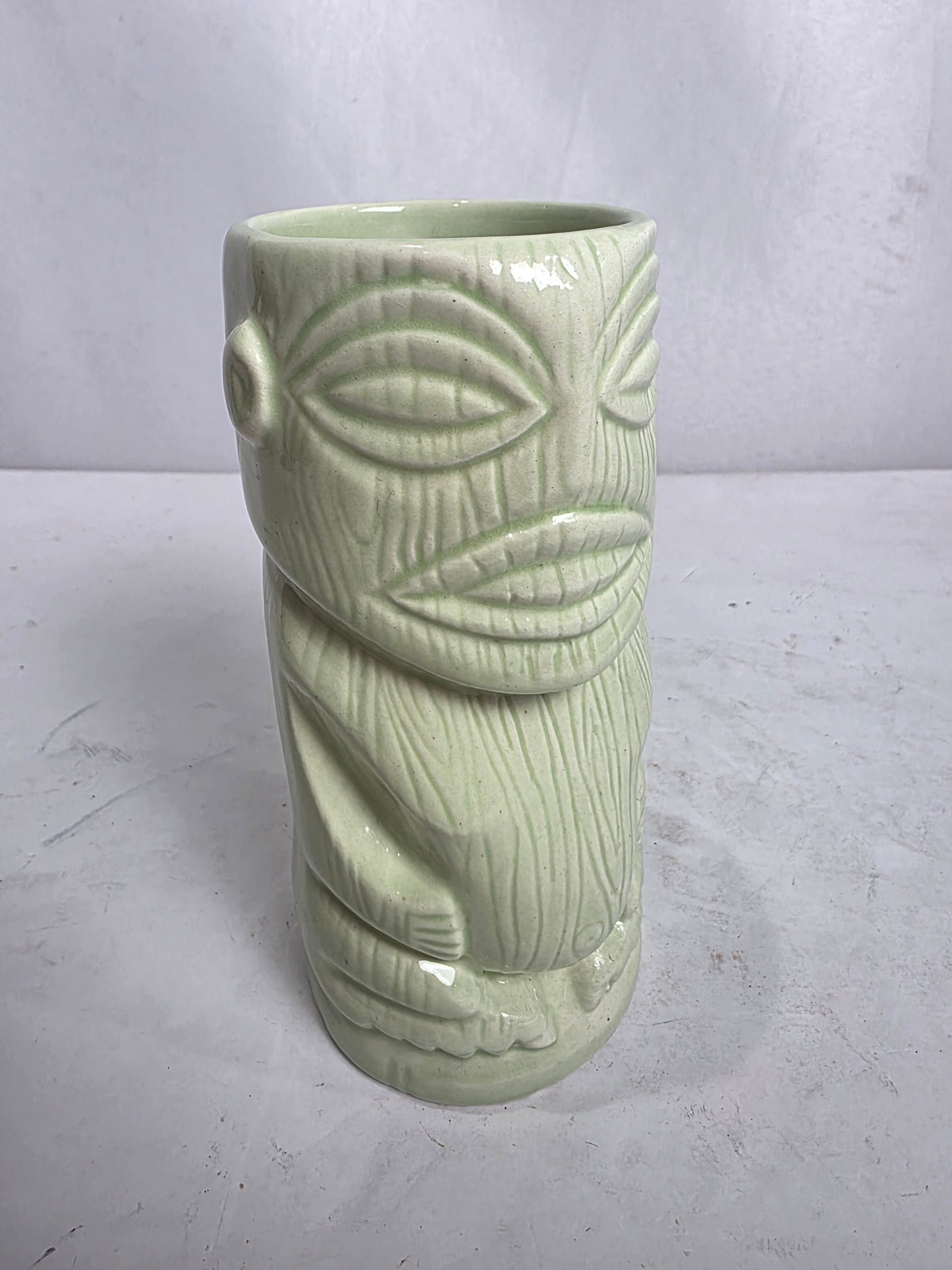 Vtg. Green Tiki Mug