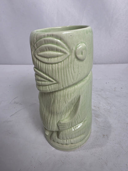Vtg. Green Tiki Mug