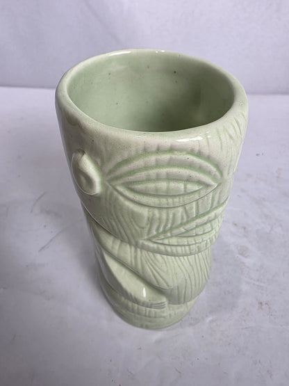 Vtg. Green Tiki Mug