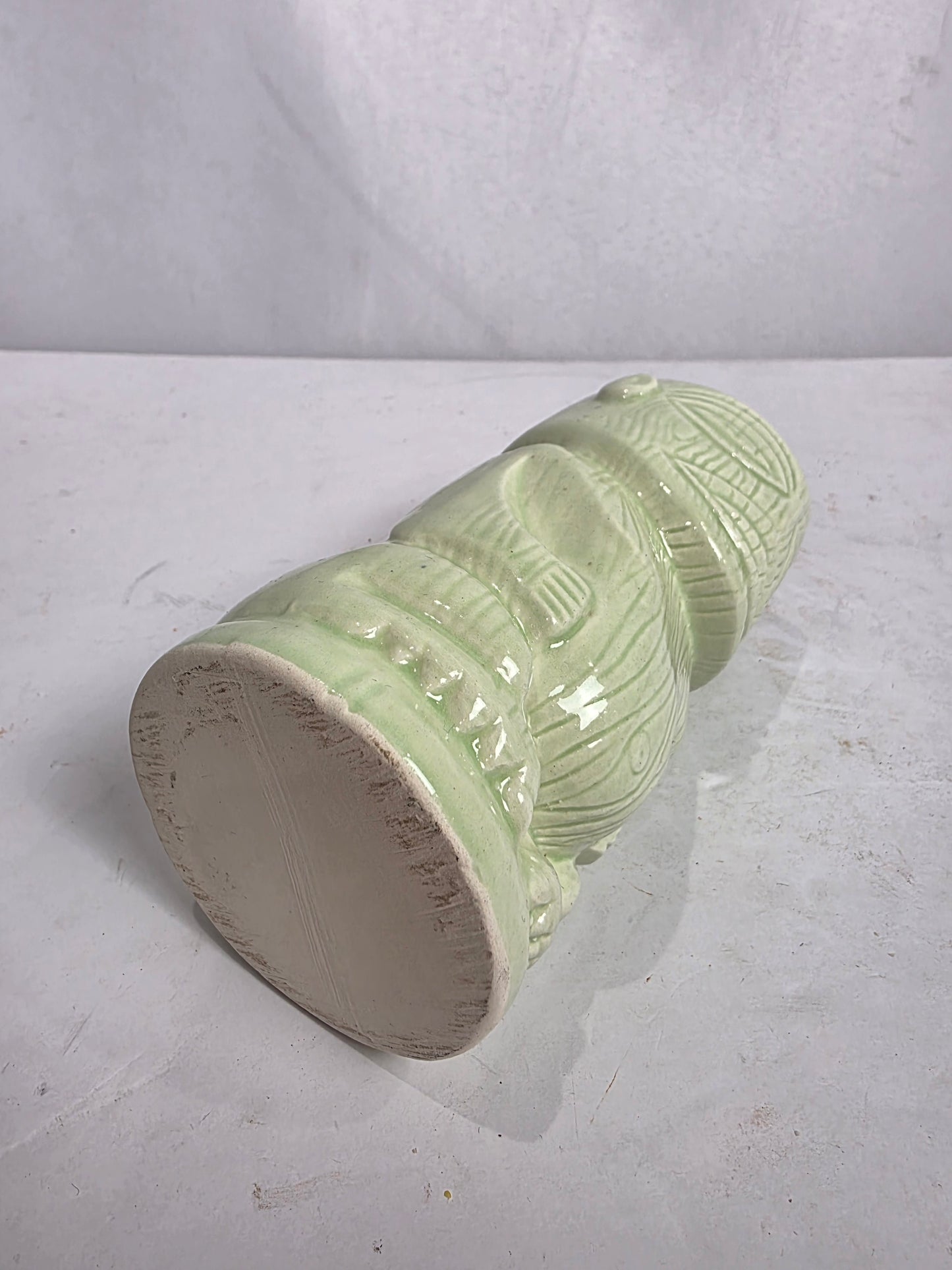 Vtg. Green Tiki Mug