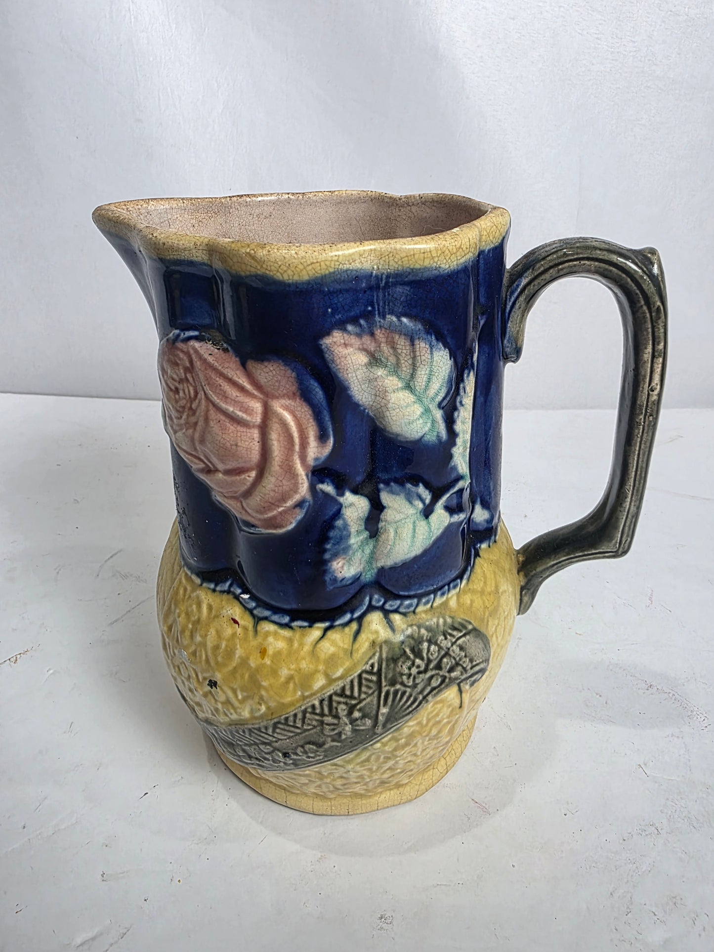 Antq. Victorian English Majolica Pitcher