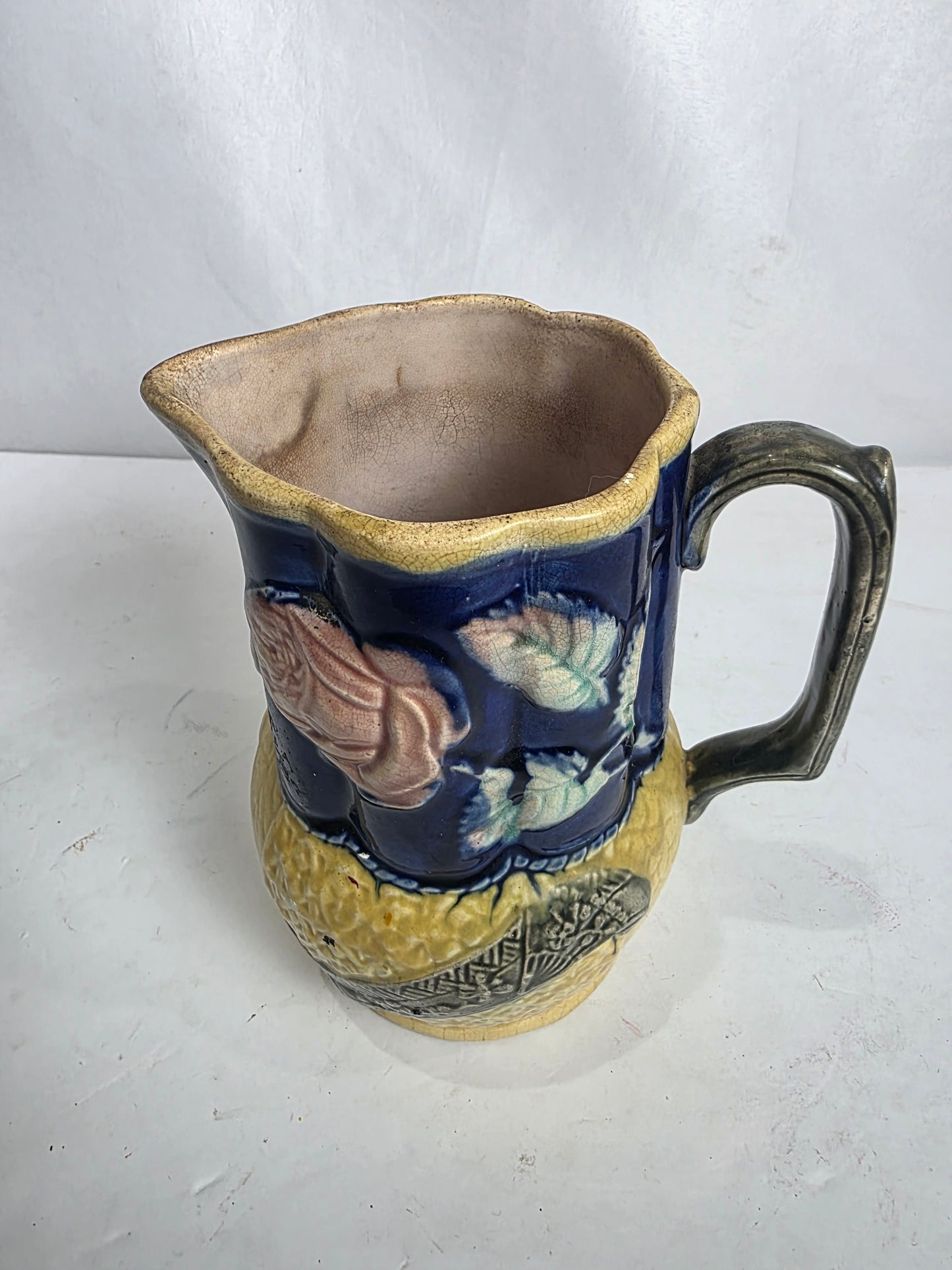 Antq. Victorian English Majolica Pitcher