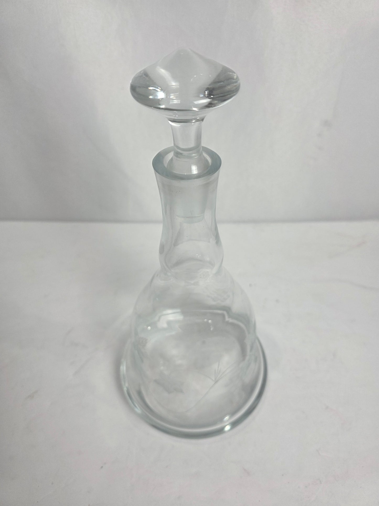 Vtg. Etched Glass Grape Decanter