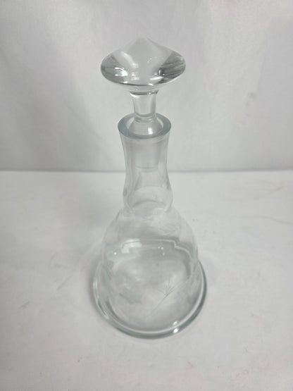 Vtg. Etched Glass Grape Decanter