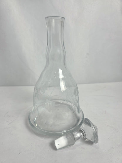 Vtg. Etched Glass Grape Decanter