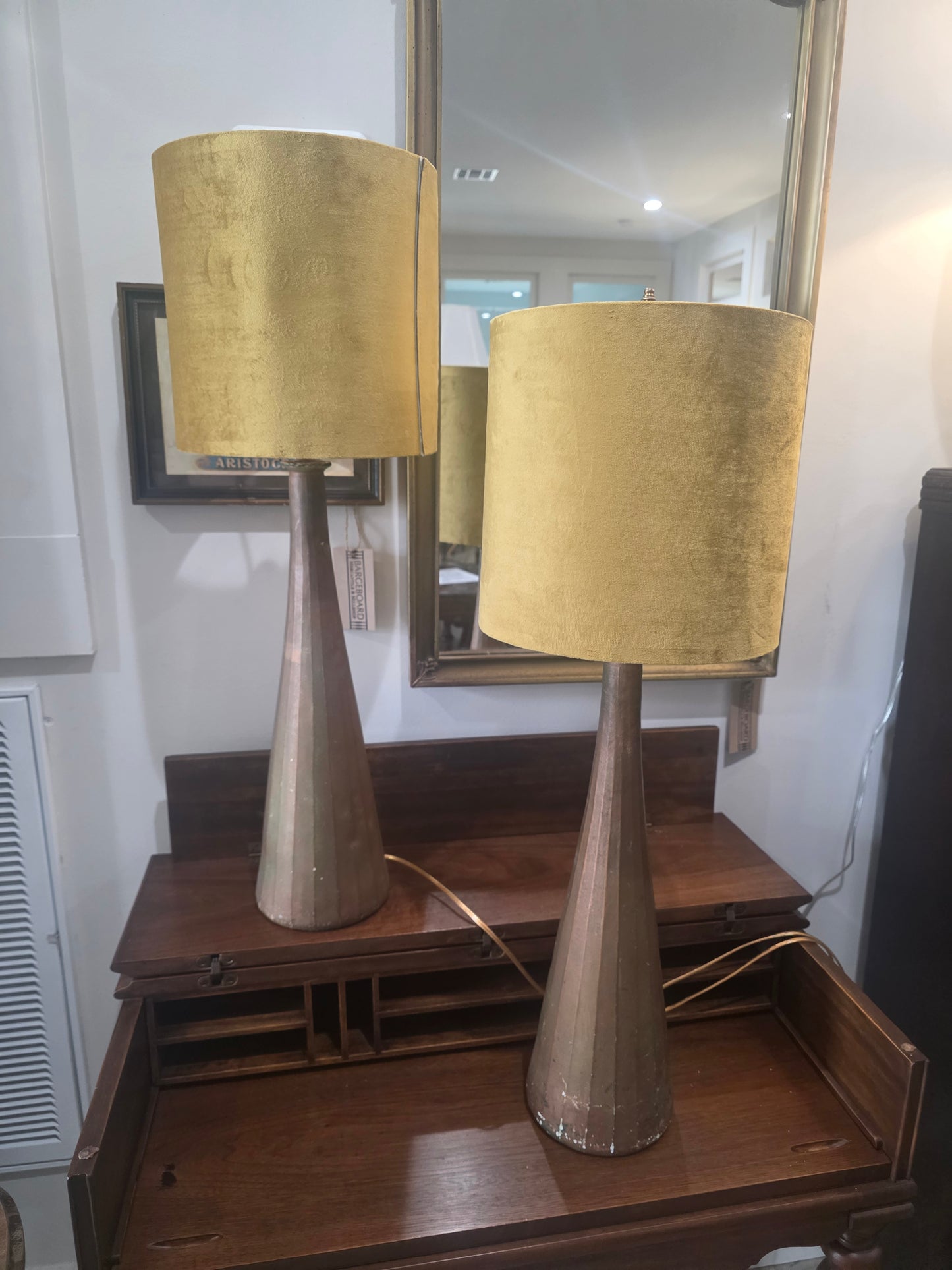 Vtg. MCM Copper Lamp Set (2)