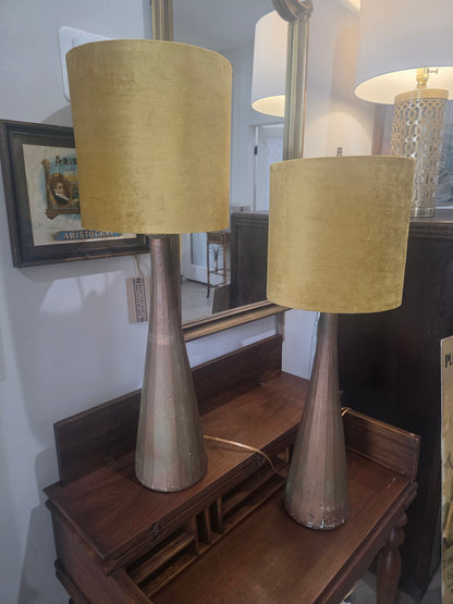 Vtg. MCM Copper Lamp Set (2)