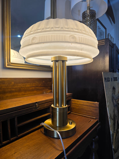 Bargeboard Original Brass Lamp with Art Deco Shade