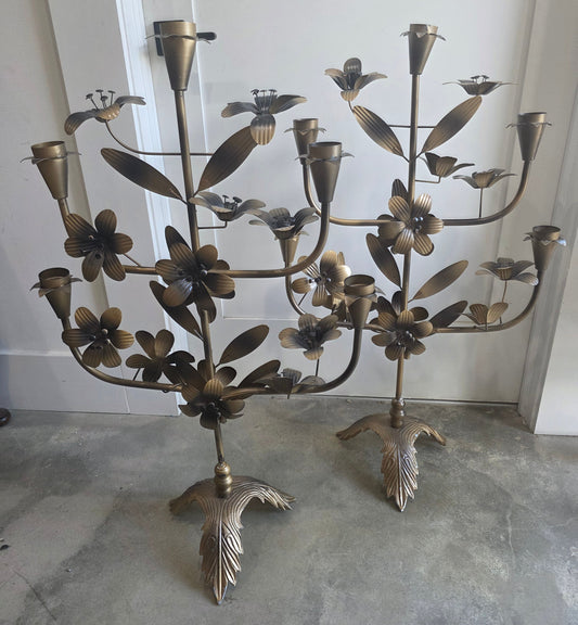 Vtg. Floral Candelabra Set (2)
