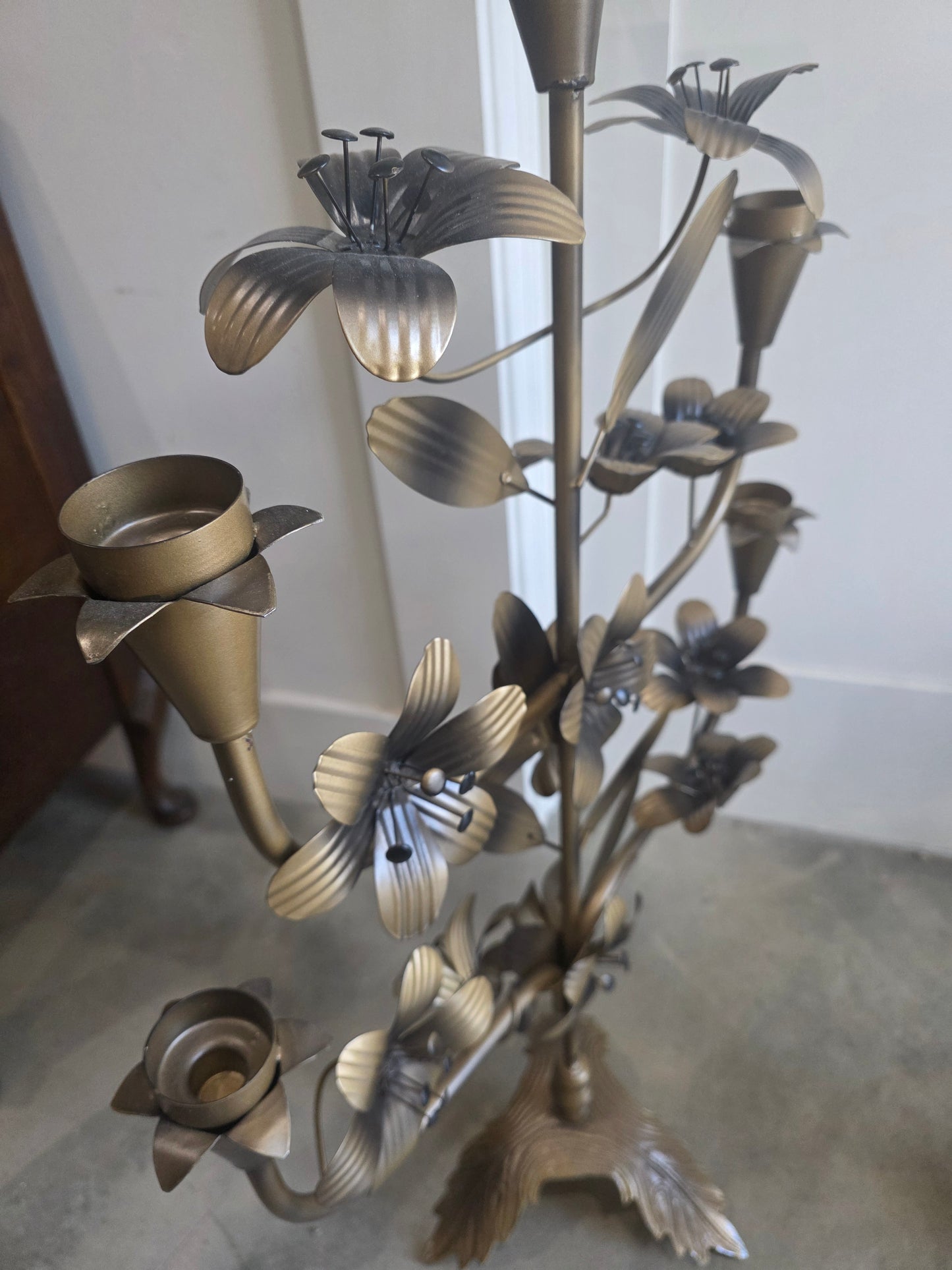 Vtg. Floral Candelabra Set (2)