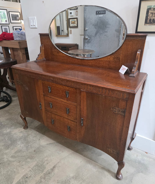 Antq. 1930s Oak Sideboard