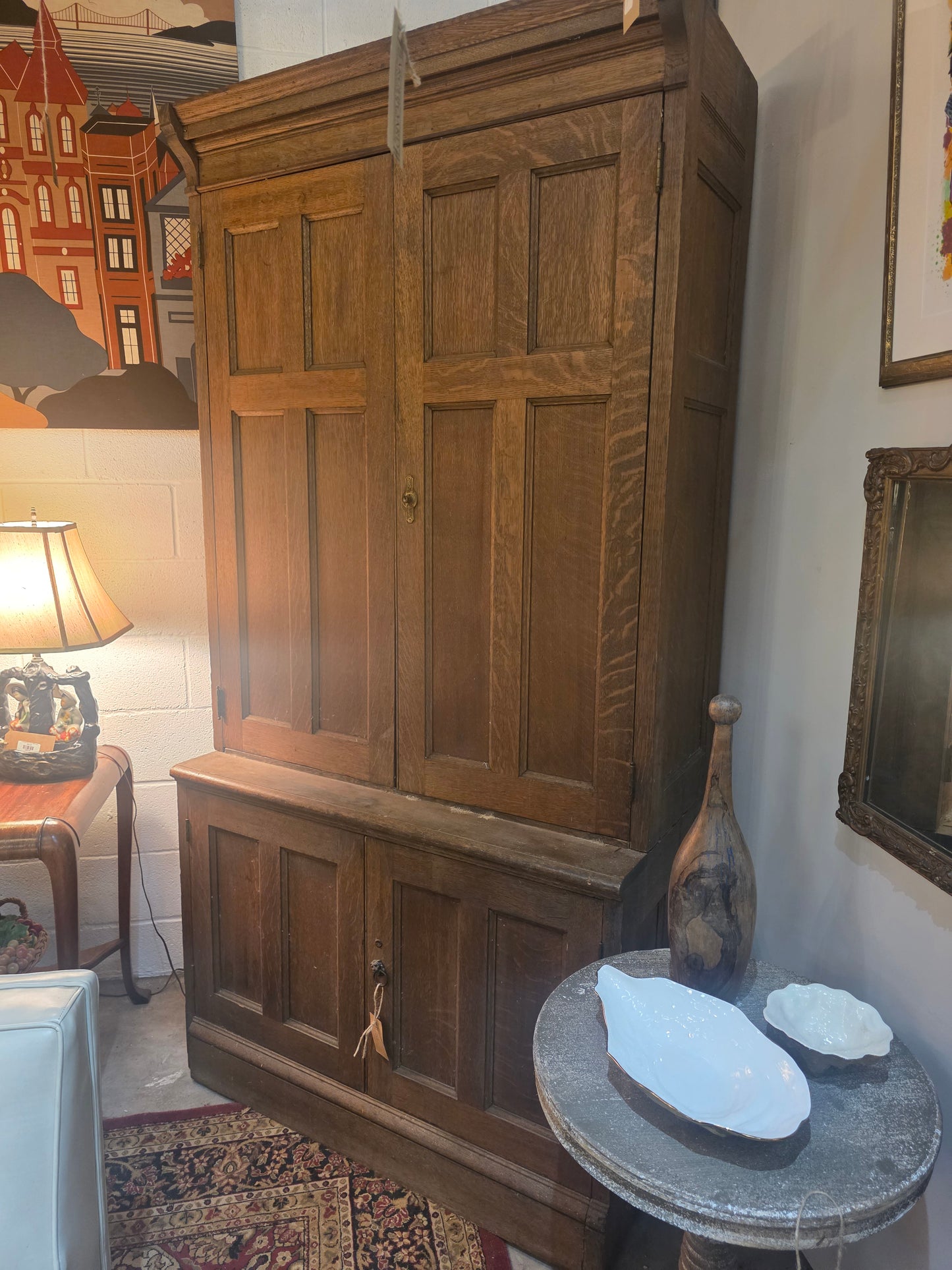L Vtg. Solid Wood Cabinet