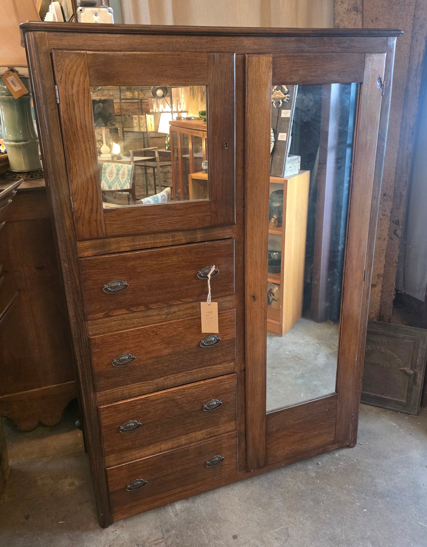 Vtg. Mirrored Armoire