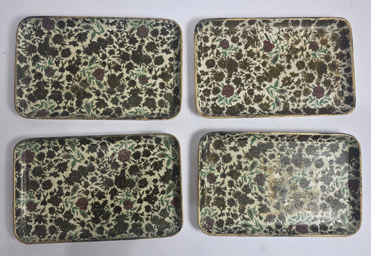 Vtg. Rose Floral Snack Tray