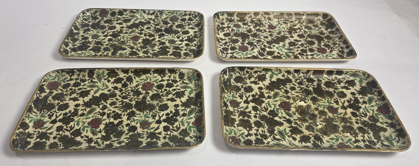 Vtg. Rose Floral Snack Tray