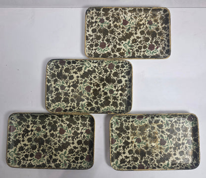 Vtg. Rose Floral Snack Tray