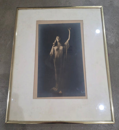 Vtg. Framed Classical Woman Photograph