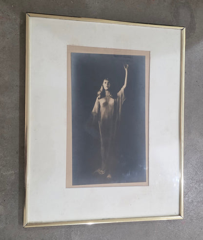 Vtg. Framed Classical Woman Photograph
