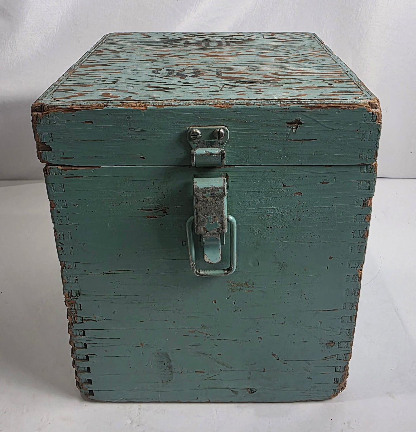 Vtg. Teal Storage Box