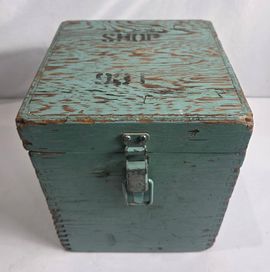 Vtg. Teal Storage Box