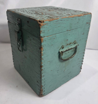 Vtg. Teal Storage Box