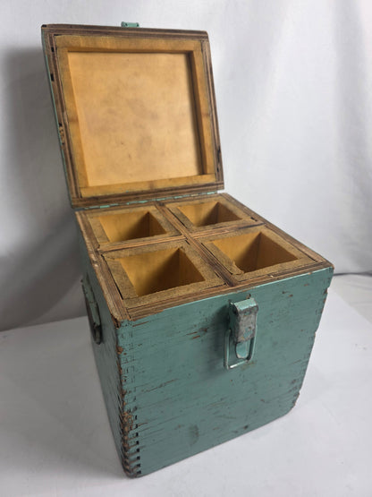 Vtg. Teal Storage Box