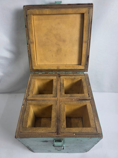 Vtg. Teal Storage Box