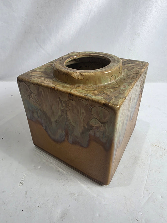 Vtg. Square Ceramic Vase - CSDP