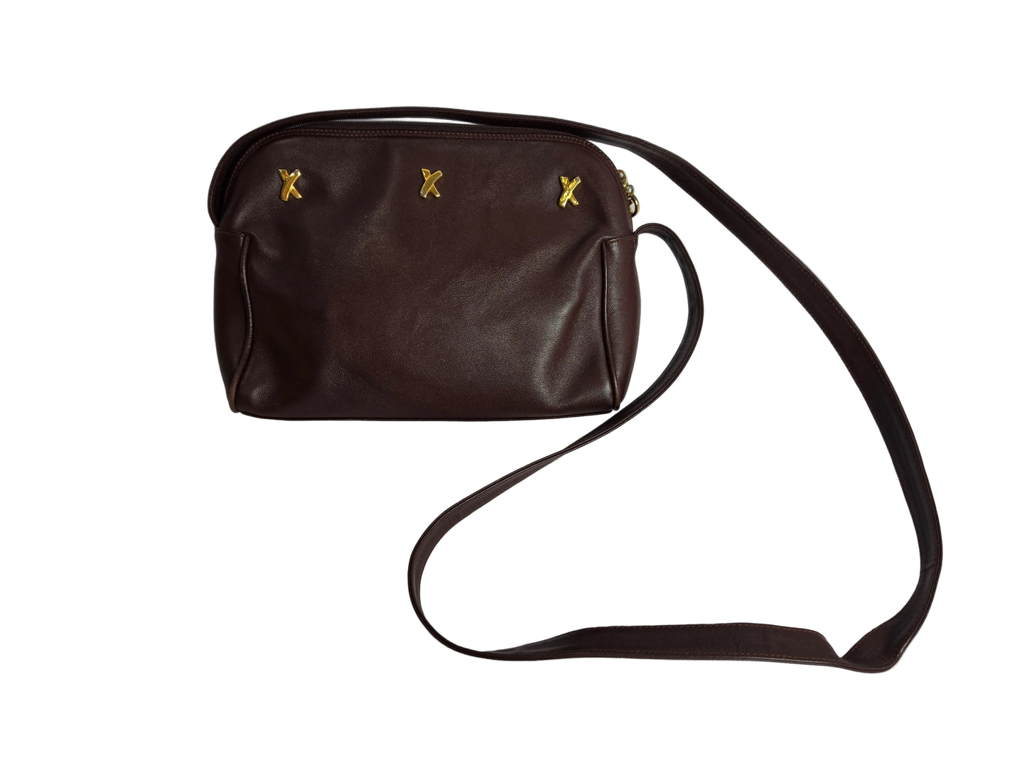 Paloma Picasso brown leather crossbody bag CSHW