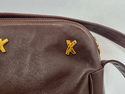 Paloma Picasso brown leather crossbody bag CSHW
