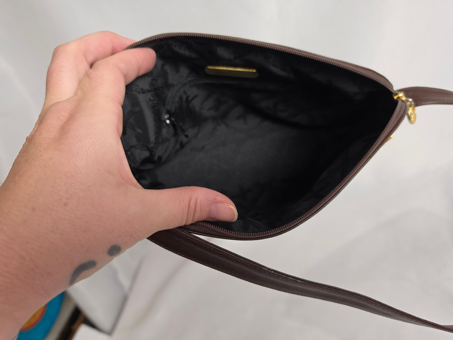 Paloma Picasso brown leather crossbody bag CSHW