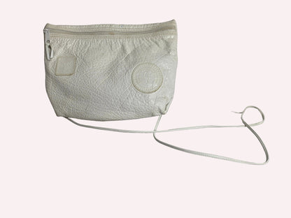 Vintage Carlos Falchi white leather Buffalo shoulder bag CSHW