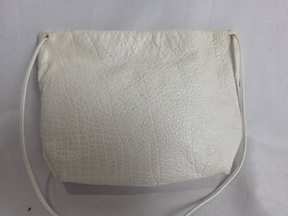 Vintage Carlos Falchi white leather Buffalo shoulder bag CSHW