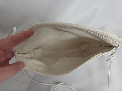 Vintage Carlos Falchi white leather Buffalo shoulder bag CSHW