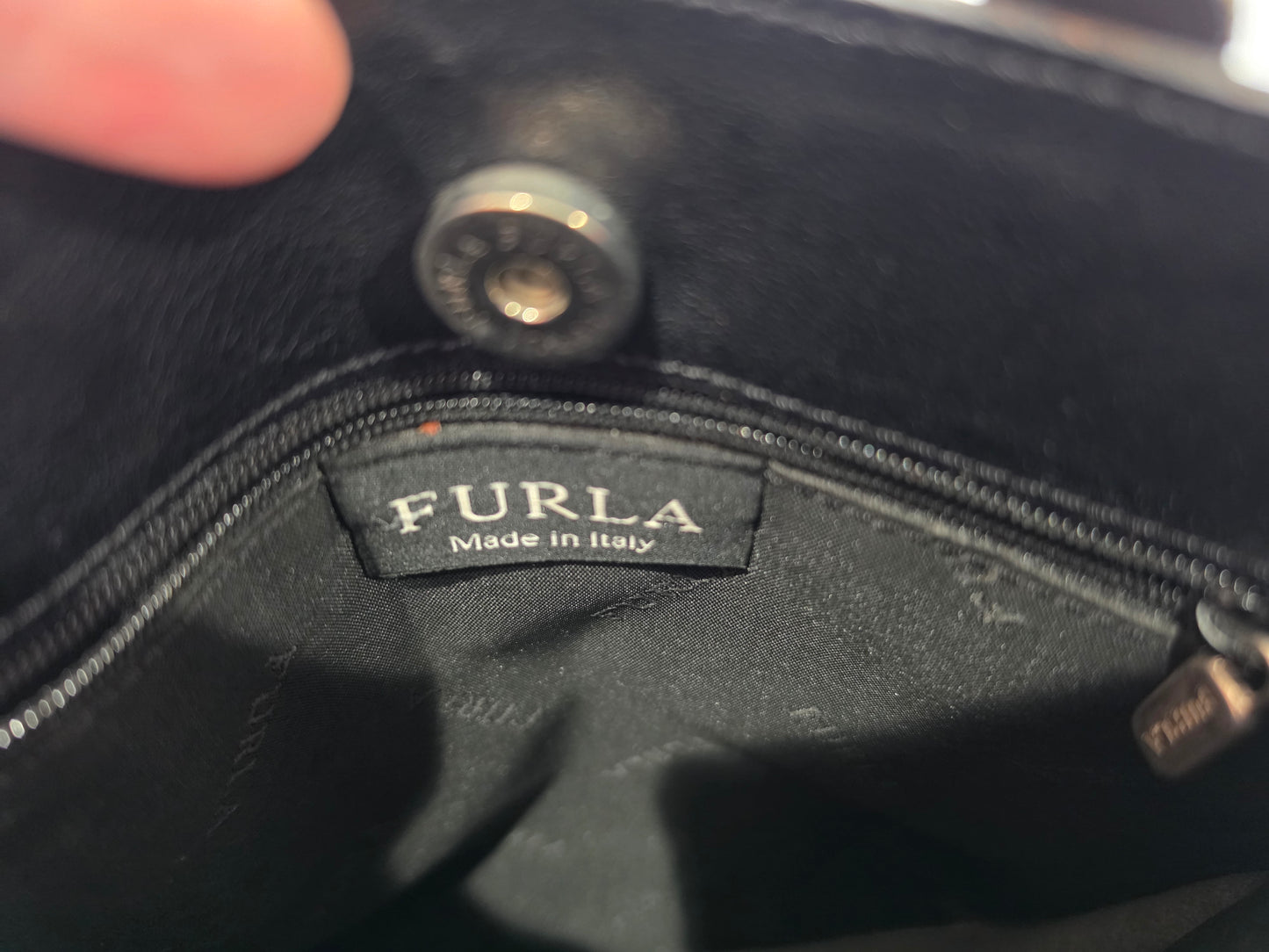 black leather Furla crossbody bag CSHW