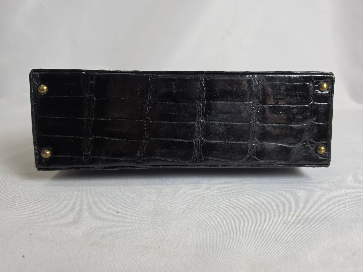 vintage 1950's Bellestone black alligator shoulder bag CSHW