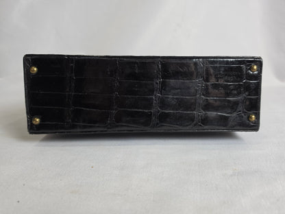 vintage 1950's Bellestone black alligator shoulder bag CSHW