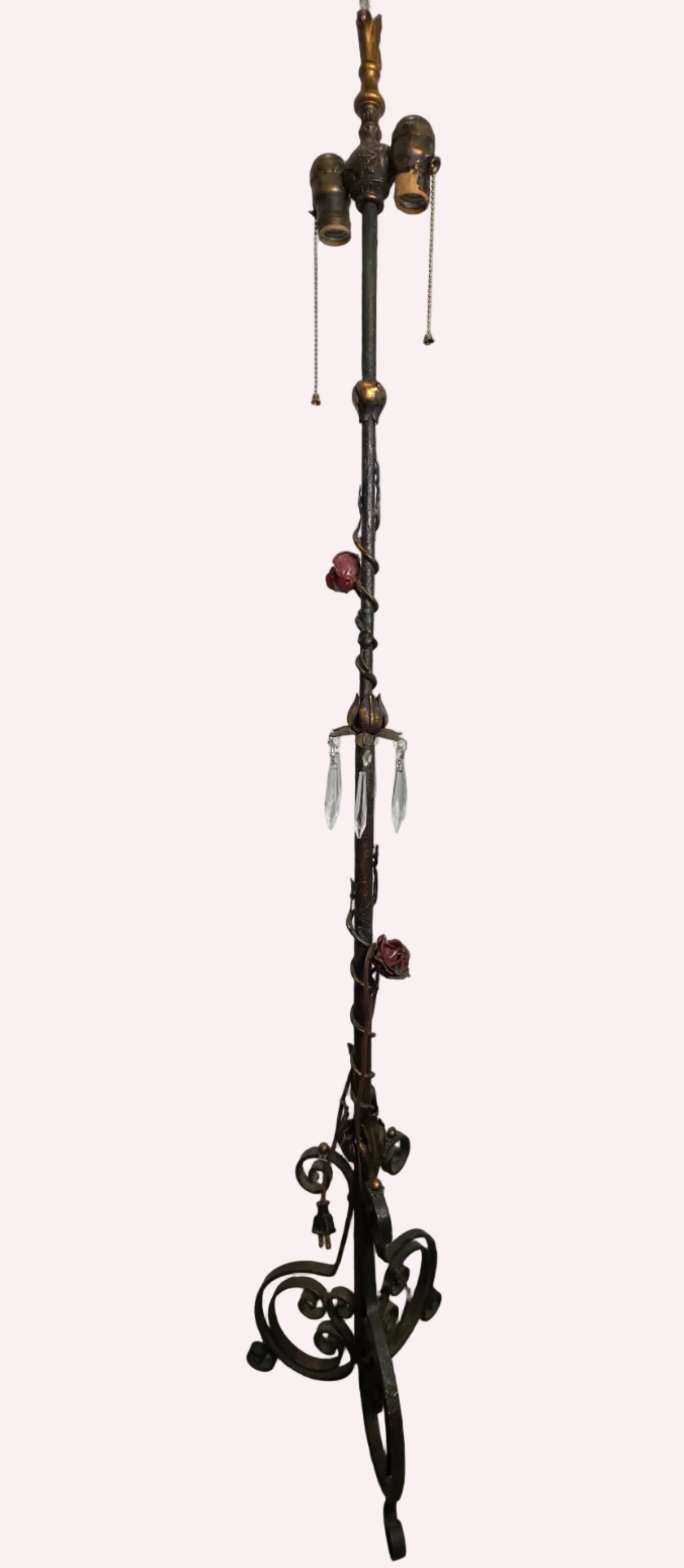 Victorian Belle Epoque Edison Chain Polychrome Floor Lamp CSHW