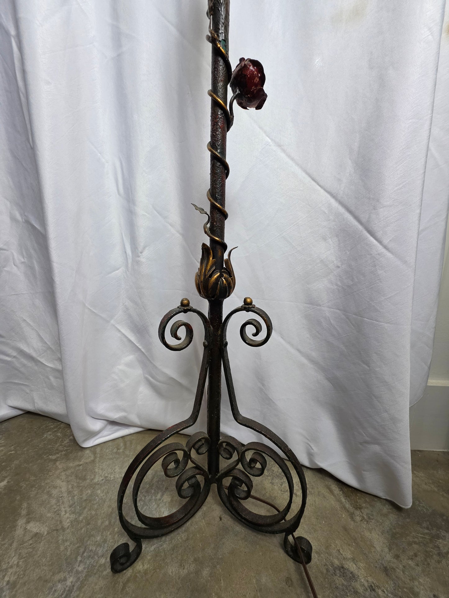 Victorian Belle Epoque Edison Chain Polychrome Floor Lamp CSHW