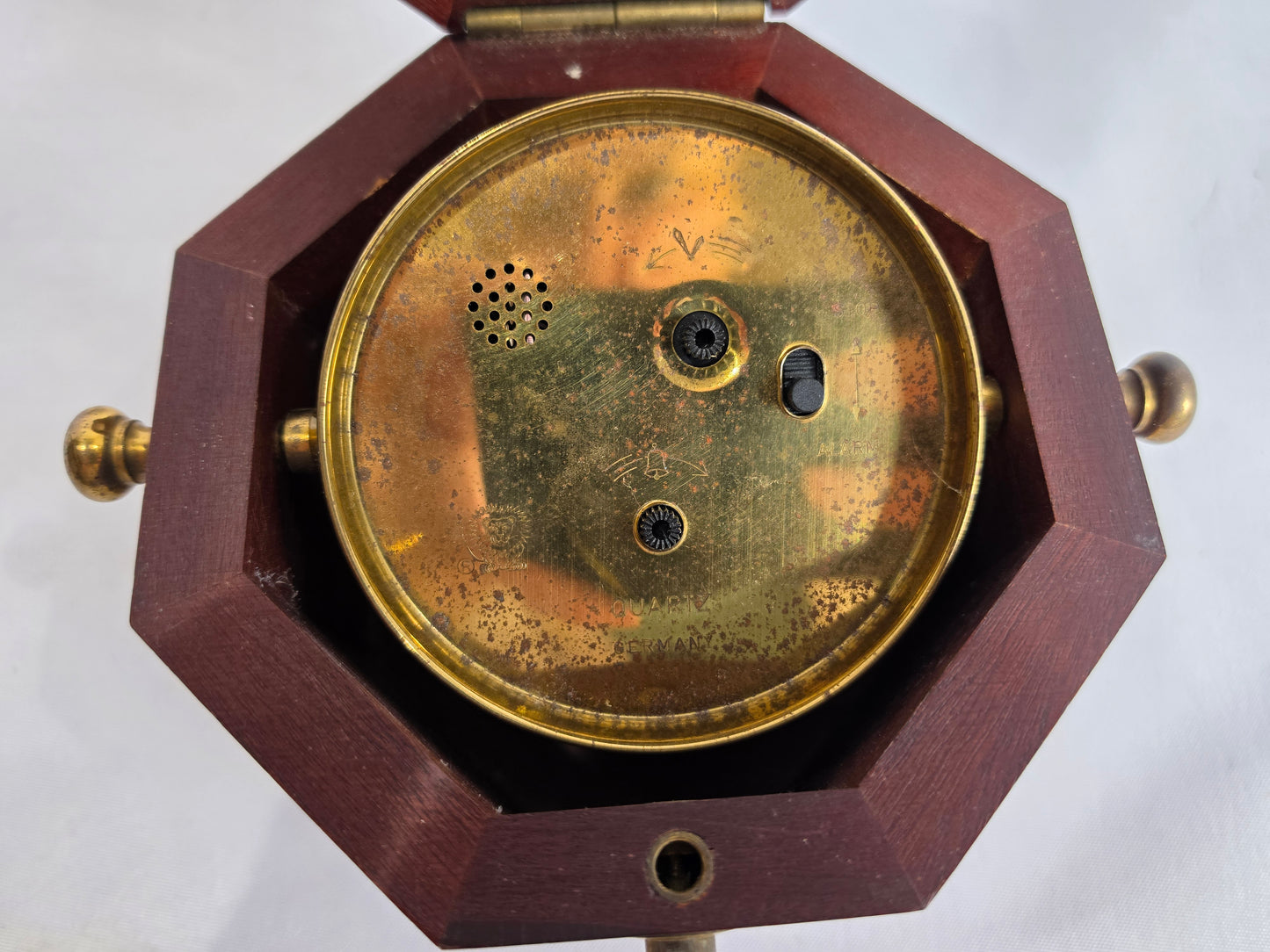 vintage Bulova Maritime nautical gimbal Mid-Century clock (walnut) CSHW